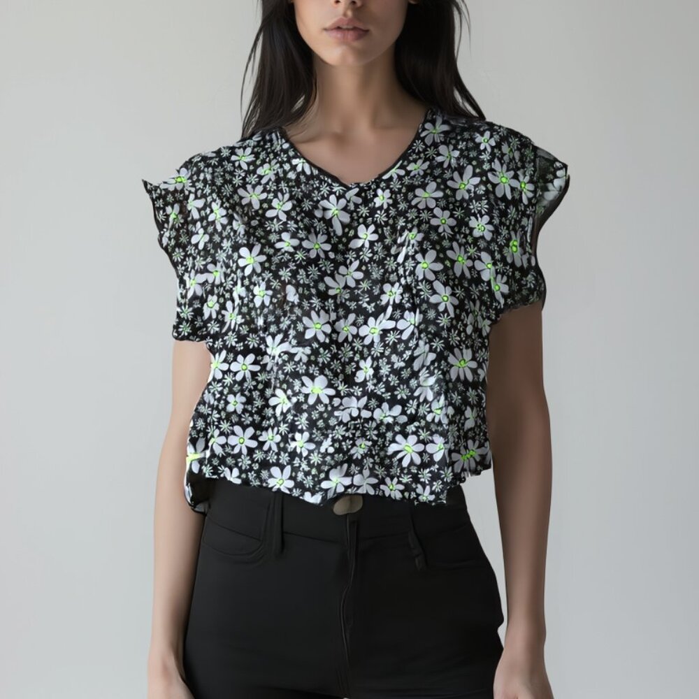 Lucy Women's Top Blouse Combo Double Layered Back Size 2X